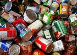 Image of canned food in a pile