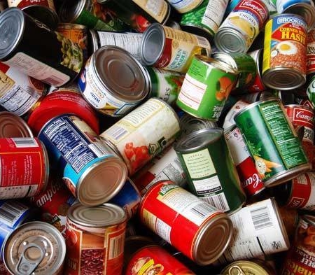 Image of canned food in a pile