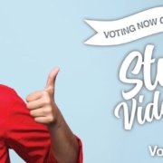 Banner announcing voting on Visions Video Contest Open