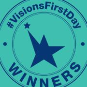 Banner announcing the Visions First Day Video Contest winners