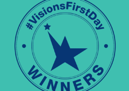 Banner announcing the Visions First Day Video Contest winners