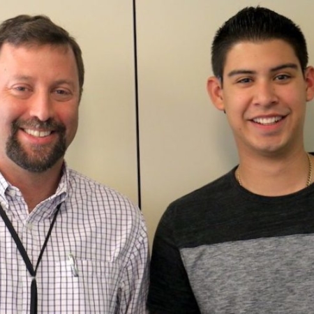 Photo of Hector Olivares and his teacher Joshua Imler