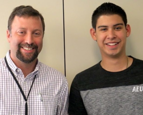 Photo of Hector Olivares and his teacher Joshua Imler