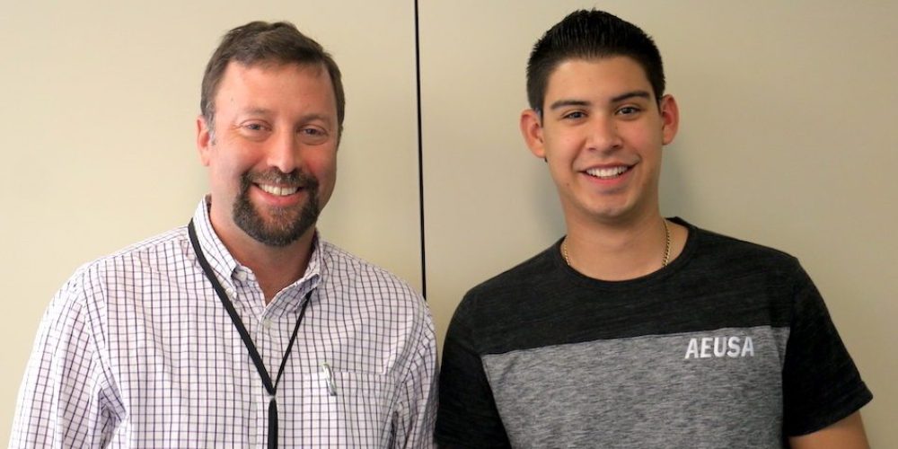 Photo of Hector Olivares and his teacher Joshua Imler