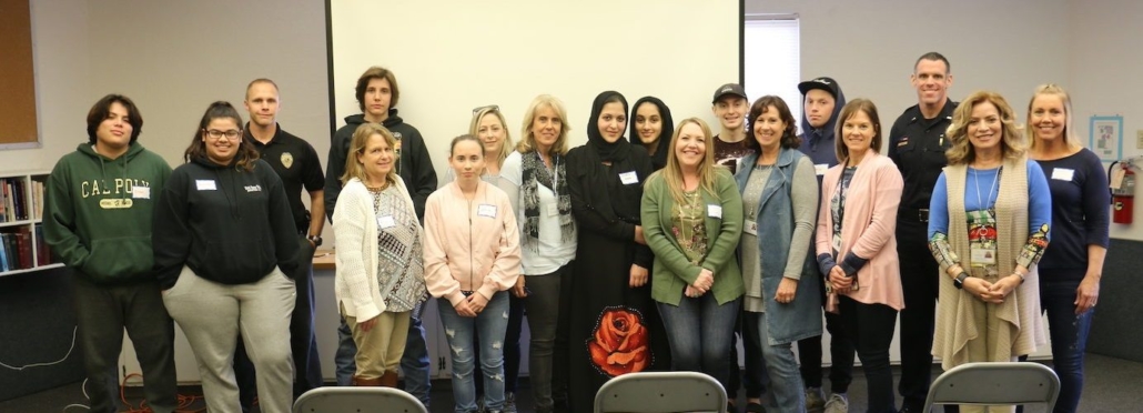 Group photo of Visions students, teachers, and local police officers