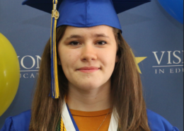 Female grad in cap and gown