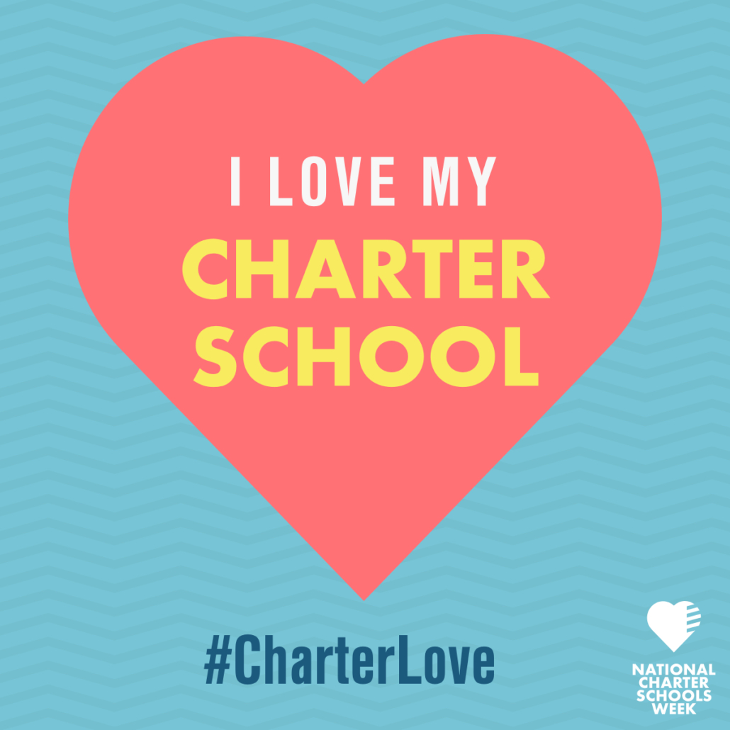 I love my charter school text overlaid on a heart shape