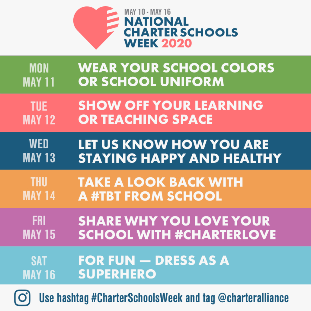 National Charter Schools Week Spirit Week schedule