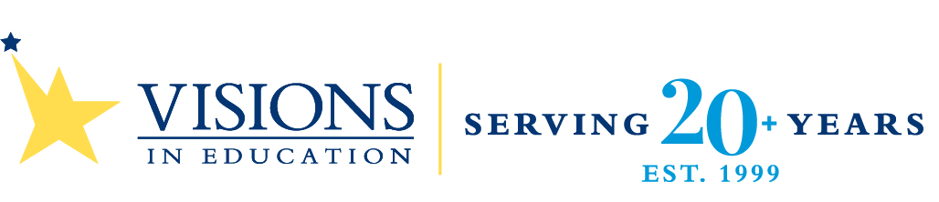 Visions In Education Charter School providing home school, online independent study and university prep since 1999 - anniversary logo