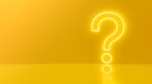 question mark in front of a yellow color wall background. Business support concept.