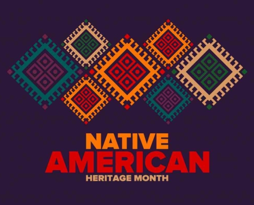 Native American Heritage Month in November. American Indian culture. Celebrate annual in United States. Tradition pattern. Poster, card, banner and background. Vector ornament, illustration