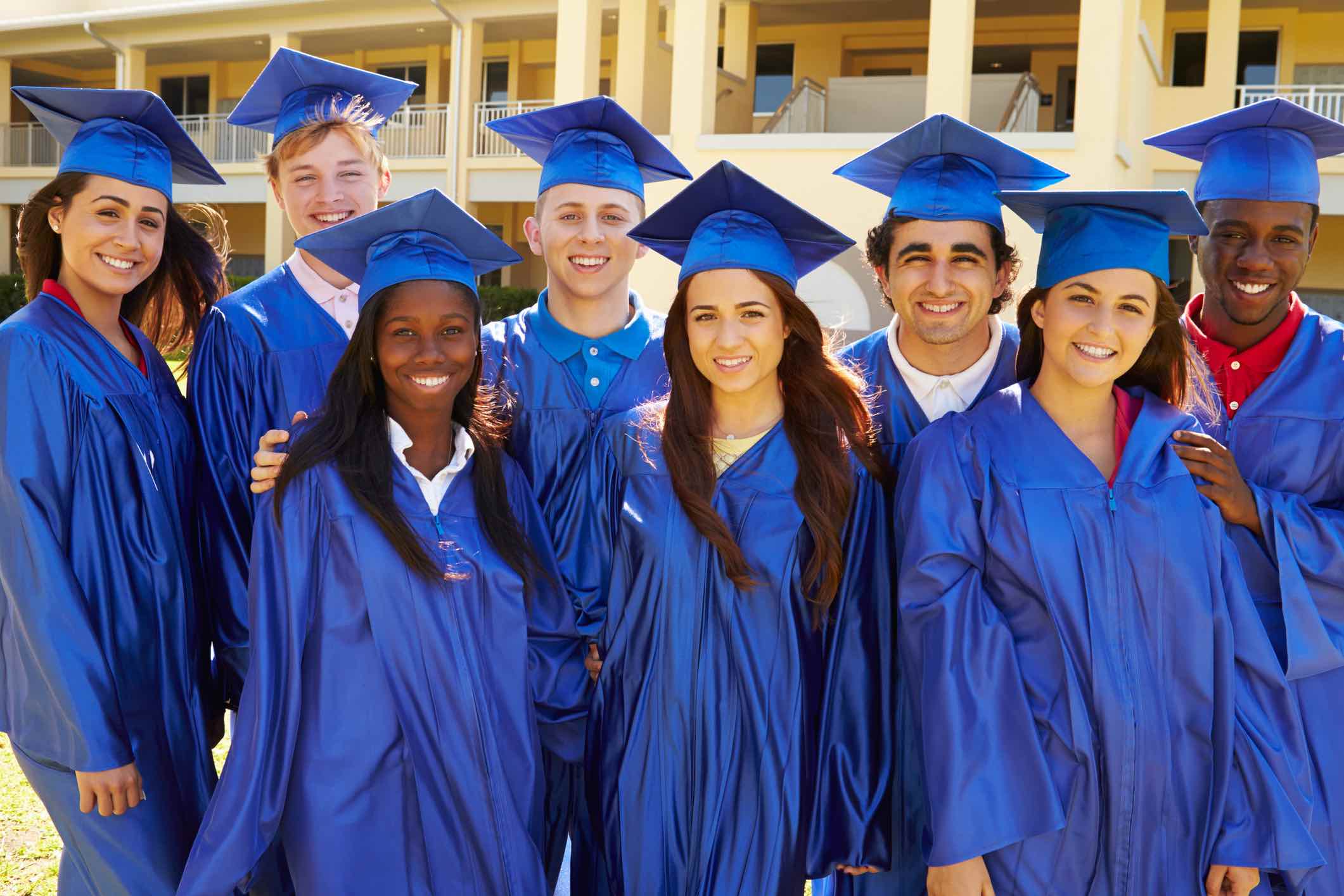 Group Of High School Students Celebrating Graduation