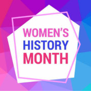 Women's History Month is celebrated in march. Text on the background abstract low poly style. Banner, poster Women s History Month in the red, pink, blue colors for social media. (Women's History Month is celebrated in march. Text on the background.