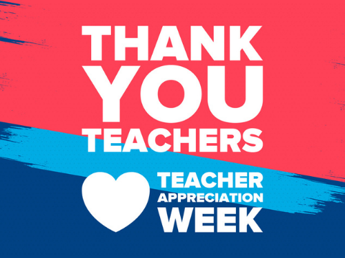 Teacher Appreciation Week in United States. Celebrated annual in May. In honour of teachers who hard work and teach our children. School and education. Student learning concept. Vector illustration