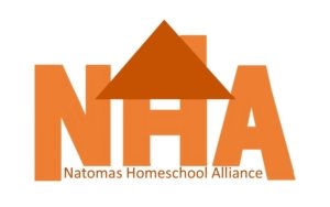 Natomas Homeschool Alliance logo orange text with roof design