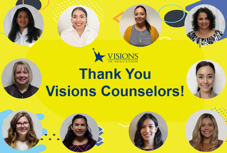 Picture of Visions Counselors together with a caption reading "Thank you Visions Counselors!"