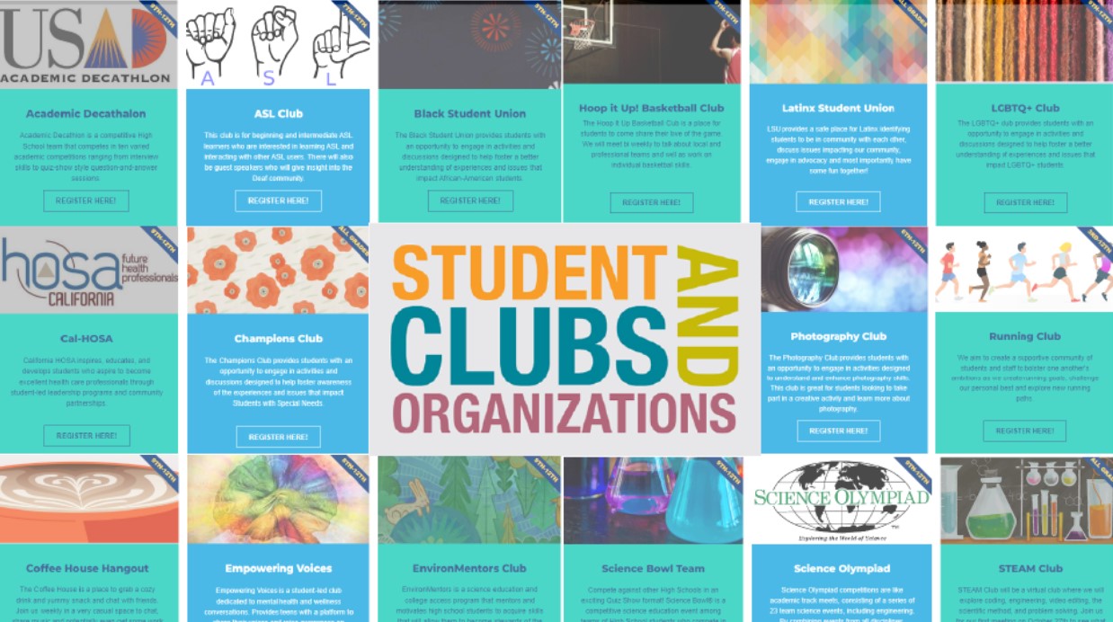 Visions offers our online high school and home school students over 20 clubs on a number of topics including running, photography, cooking, science, the environment, ASL and more