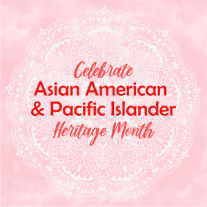 Asian American Pacific Islander Heritage month square template with abstract vector watercolor paint textured paper gradient background, round mandala ornament. Pastel pink watercolor texture.