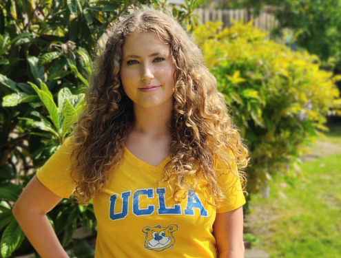 Smiling Home School student in UCLA Bruins shirt