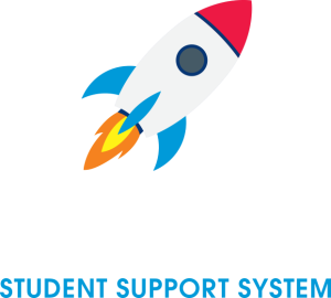 Logo for student information system with rocket icon and "LPAD Student Support System" text