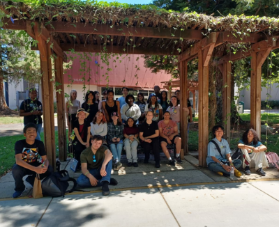 Visions students gather for a photo during a visit to CSU Sacramento.