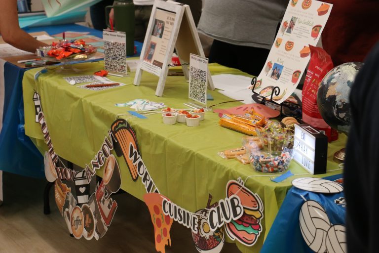 Example of table setups at Club Rush 2025