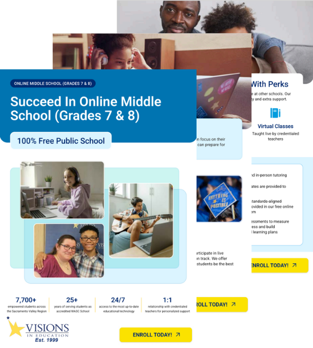 Online Middle School info kit graphic