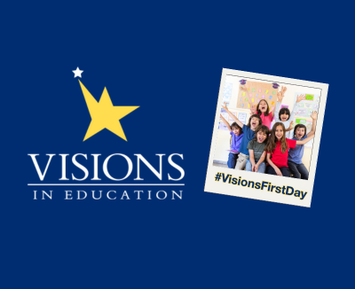 Visions First Day graphic with Visions logo