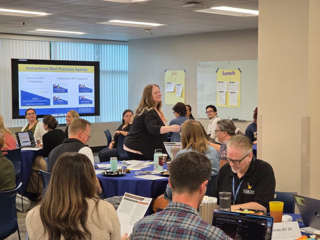 Visions staff collaborating at a professional development event
