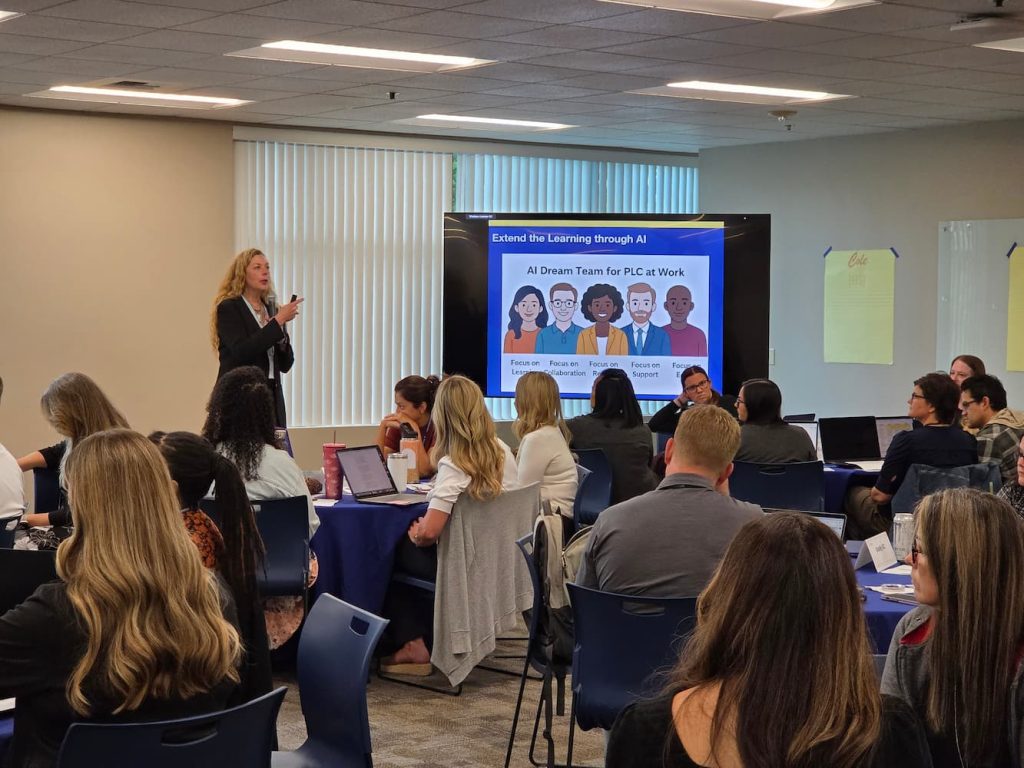 Visions staff presenting at a training