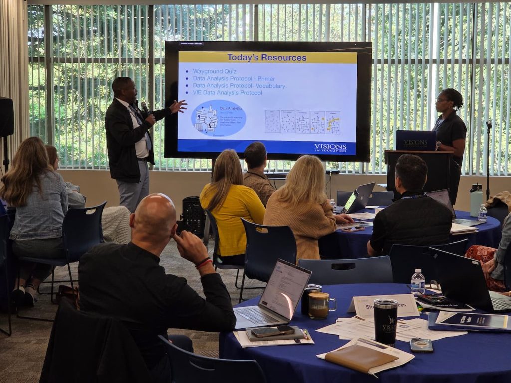 Visions staff presenting at a training
