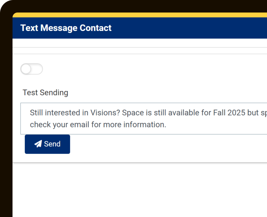 LPAD Text Message page