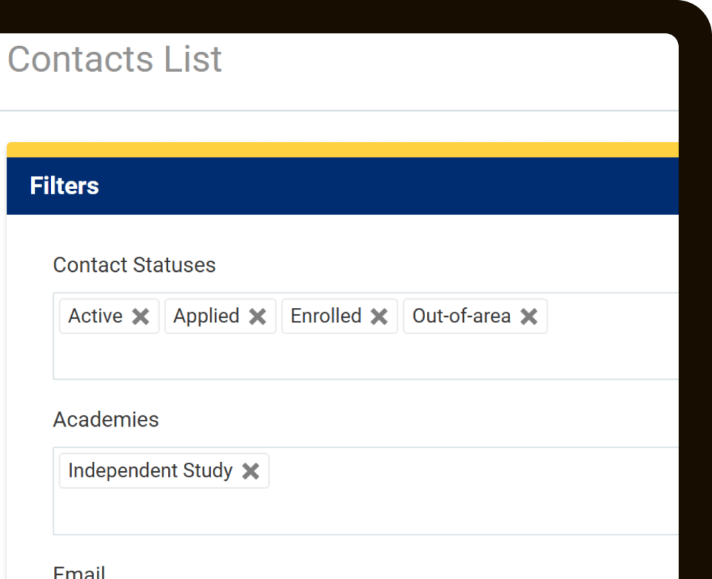 LPAD Contacts List page