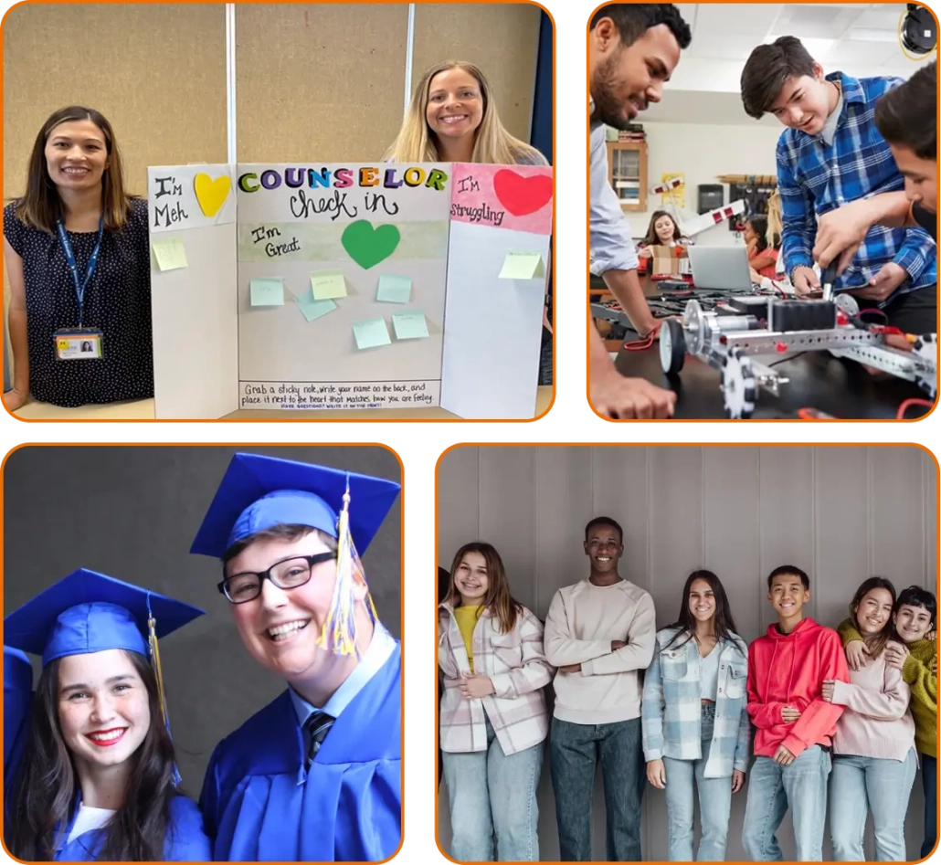 Collage of students and counselors