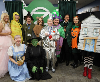Visions' Human Resources team always finds ways to have fun, such as dressing up as a group for Halloween! Each team member is dressed as a character from The Wizard of Oz.
