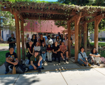 Visions students gather for a photo during a visit to CSU Sacramento.