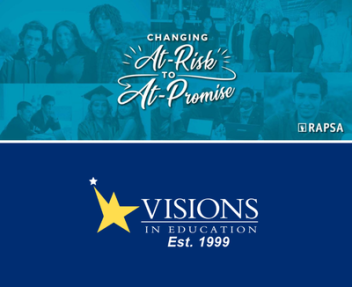 The Reaching At-Promise Student Association logo above the Visions In Education logo.