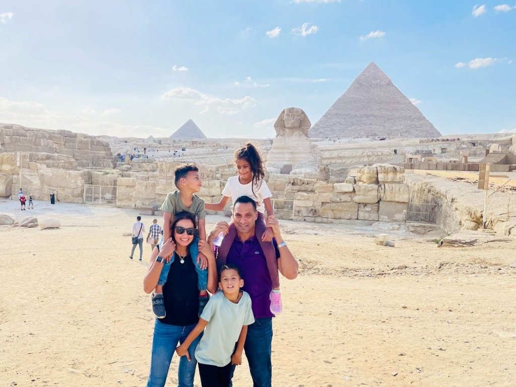 Dina Zakaria and her family in Egypt